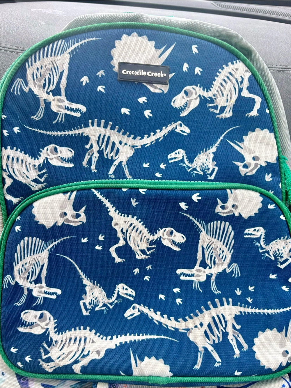 Crocodile Creek Blue Dinosaur Skeleton Kids Backpack